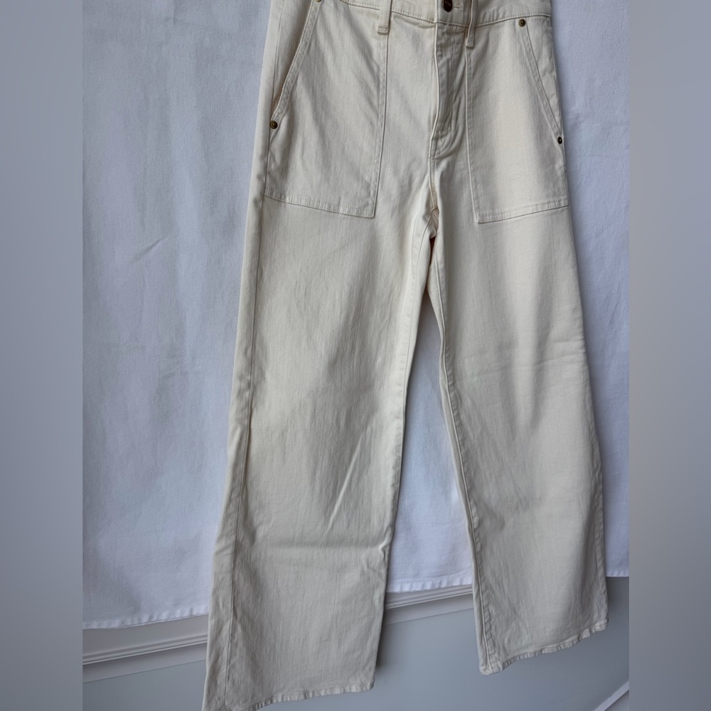 J.Crew Camp Pocket Wide Leg Jeans in Ecru Wash Size 26 - Picture 5 of 8